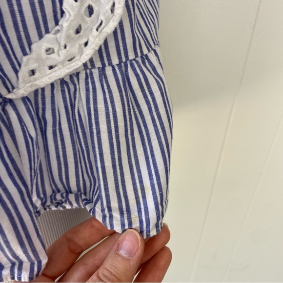 Lilly Pulitzer Ellis Top Womens S Blue Thistle Sleeveless Peplum Ruffle Flaw* - Picture 16 of 16